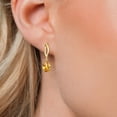 thumbnail image 3 of Gem Stone King 10K Yellow Gold Yellow Citrine Stud Dangle Earrings for Women | 2.23 Cttw | Gemstone November Birthstone | Pear Shape 8X6MM, 3 of 6