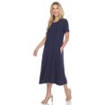 thumbnail image 2 of White Mark Women's Short Sleeve Midi Dress with Pockets, 2 of 6
