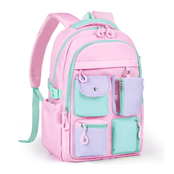Gynky Kids Backpack for School 6-12, Large Capacity Lightweight School Backpacks for Girl for Elementary Preschool Middle,Pink