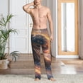 thumbnail image 4 of Salouo Mythical Serpent Mountain Sunrise Print Pajama Pants for Men, Lounge Pants Elastic Waistband Casual Men's sleepwear Loungewear Sleep Pajama Pant -Medium, 4 of 7