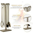 thumbnail image 3 of Ensemble d'Outils de Cheminée 33 Pouces 5 Pcs Accessoires de Cheminée en Fer Forgé Intérieur Extérieur Ensemble de Poêle à Bois, 3 of 5