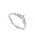 thumbnail image 4 of Princess Lotus Flower Marquise Tiara Sterling Silver Ring White CZ 925 Jewelry Female Size 5, 4 of 4