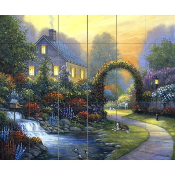 Tile Mural Kitchen Backsplash - Serenity - by John Zaccheo