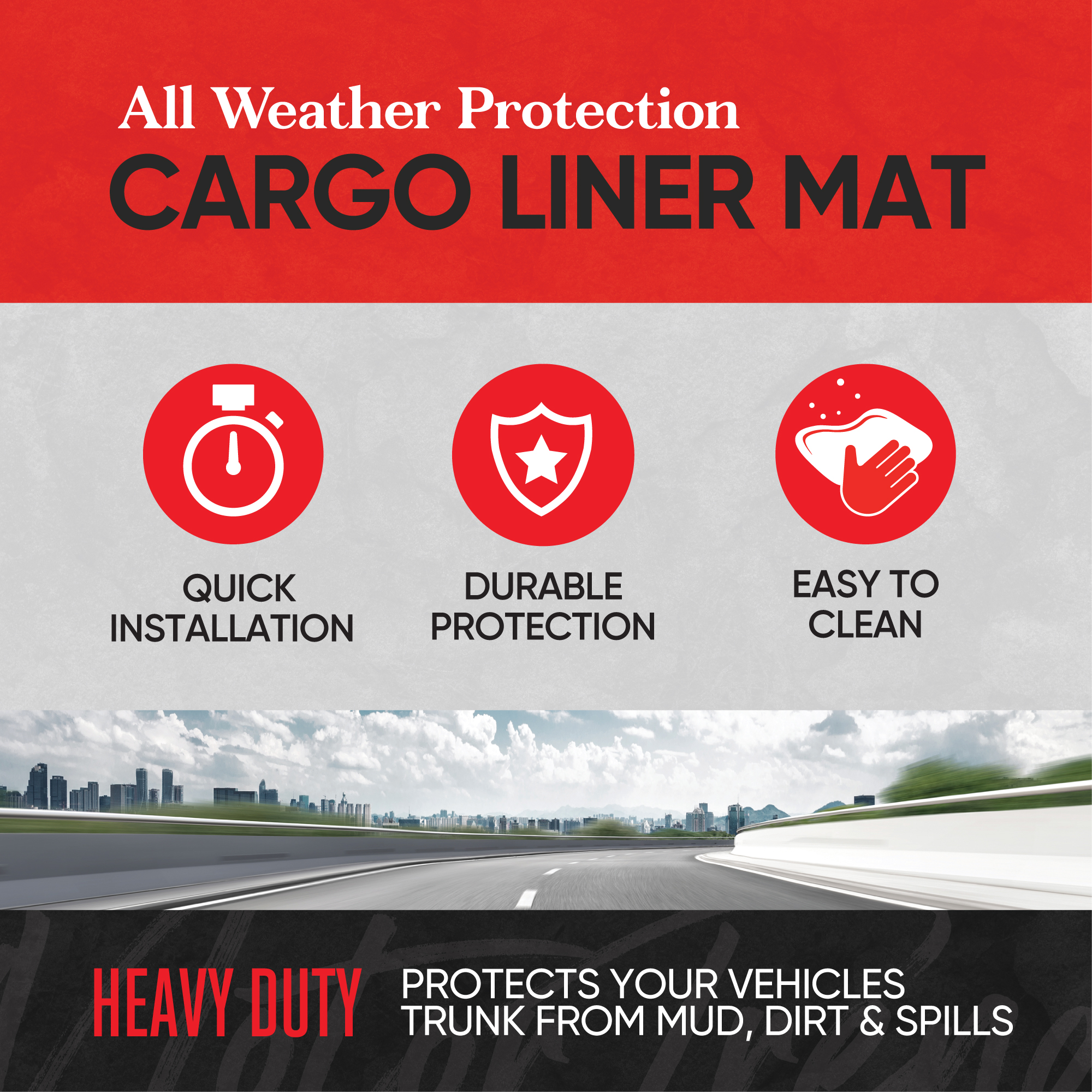 Motor Trend Heavy Duty Utility Cargo Liner Floor Mat, Trimmable to Fit Trunk, All Weather Protection - image 2 of 7