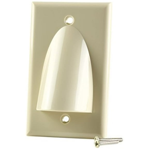 Single Gang Bulk Cable Wall Plate Ivory