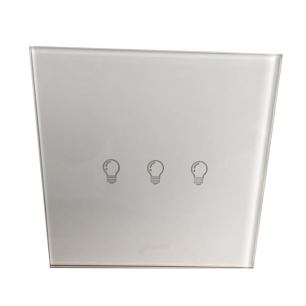 Panel de interruptor de luz LED de 1 vía, 1/2/3 entradas, táctil, encendido/apagado, pantalla de vidrio, UE 3 pandillas