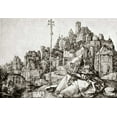 thumbnail image 2 of Durer, Albrecht 24x18 White Modern Wood Framed Museum Art Print Titled - St Anthony At The City, 2 of 4