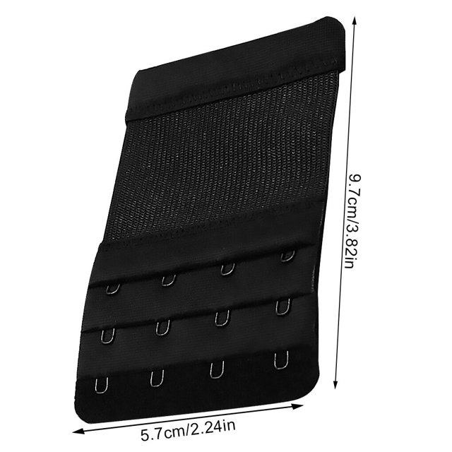 Jumpingount Extensor de sujetador para mujer, gancho de correa de extensión de sujetador Flexible de poliéster, 5,7 cm, 3 filas, gancho de Accesorios de disfraces negro 4 gancho