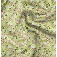thumbnail image 1 of Soimoi Floral Print, Silk Fabric, Decor Sewing Fabric by The Yard 42 Inch Wide,Decorative Fabric for Shirts Suits Ties, Lime Green & Rust, 1 of 6