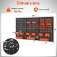 thumbnail image 3 of Gymax Pegboard Wall Organizer 9-Bin Parts Rack Organizer w/ Hammer Racks Tool Holders, 3 of 10