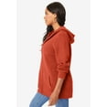 thumbnail image 3 of Roaman's Women's Plus Size Thermal Waffle Hoodie Zip Up Cardigan Jacket, 3 of 5