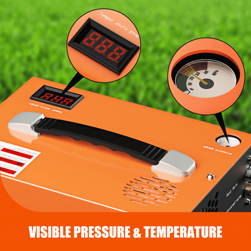 ToAuto A1X PCP Air Compressor Portable High Pressure Pump with Oil-water Separator 4500PSI / 30Mpa  DC 12V AC 110V for Rifle Airgun Paintball
