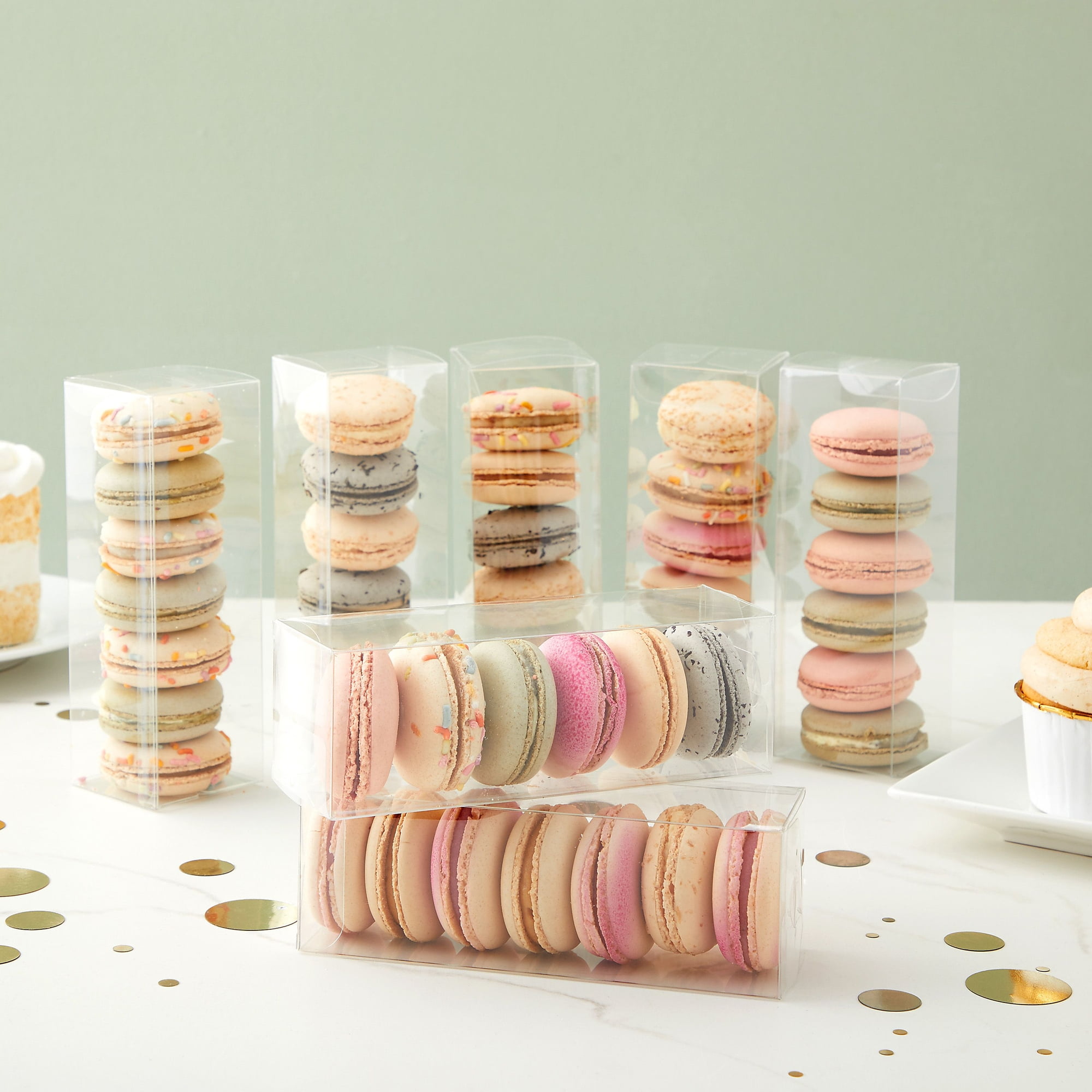 CLEAR MACARON BOX Pack of 20 Party Favor Boxes, Wedding Favor Boxes, Baked  Good Box, Clear Treat Box, Candy Chocolate Lolly Macaroon Boxes 