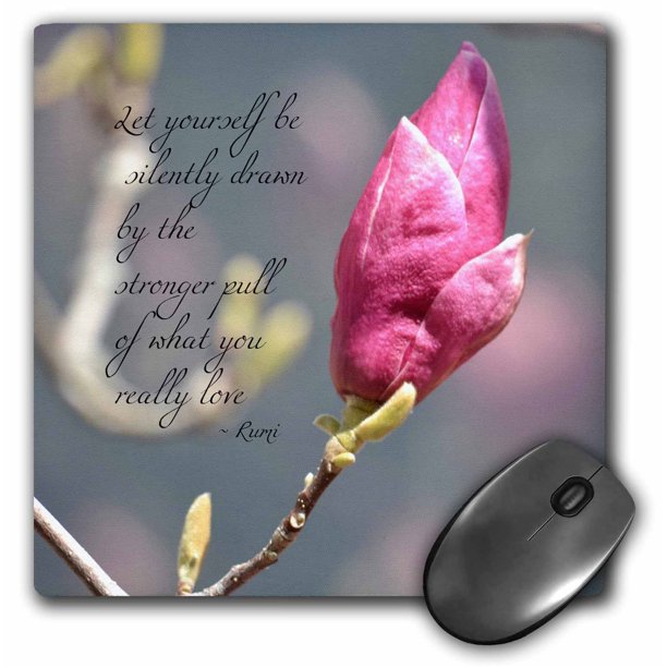 3drose Be Silently Drawn Pink Tulip Flowers Inspirational Rumi Quote Mouse Pad 8 By 8 Inches Walmart Com Walmart Com