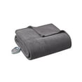 Beautyrest Electric Micro Fleece Heated Solid Blanket, Queen, Gray