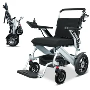 Lifemagic Electric Wheelchairs for Adults,Lightweight Folding All Terrain Motorized Wheelchair for Seniors,Silver Aluminum
