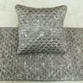 thumbnail image 5 of The HomeCentric King / Queen / Twin Grey & Silver Designer King 90"x18" Bed Runner WITH Pillow Cover, Quilted, Foil & Trellis Bed Scarf on Silk fabric - Jumanah, 5 of 5