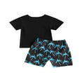 thumbnail image 3 of Boy T-shirt Set  Neck Printed T-shirt Lace Up Short Pants, 3 of 6