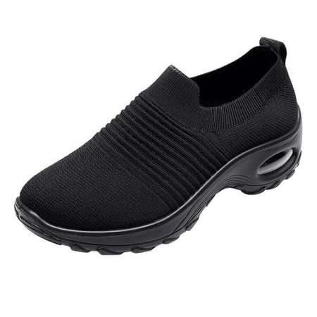 

KBKYBUYZ Autumn Women Shoes Slip On Casual Sport Shoes Round Toe Flat Cushion Elastic Sneakers