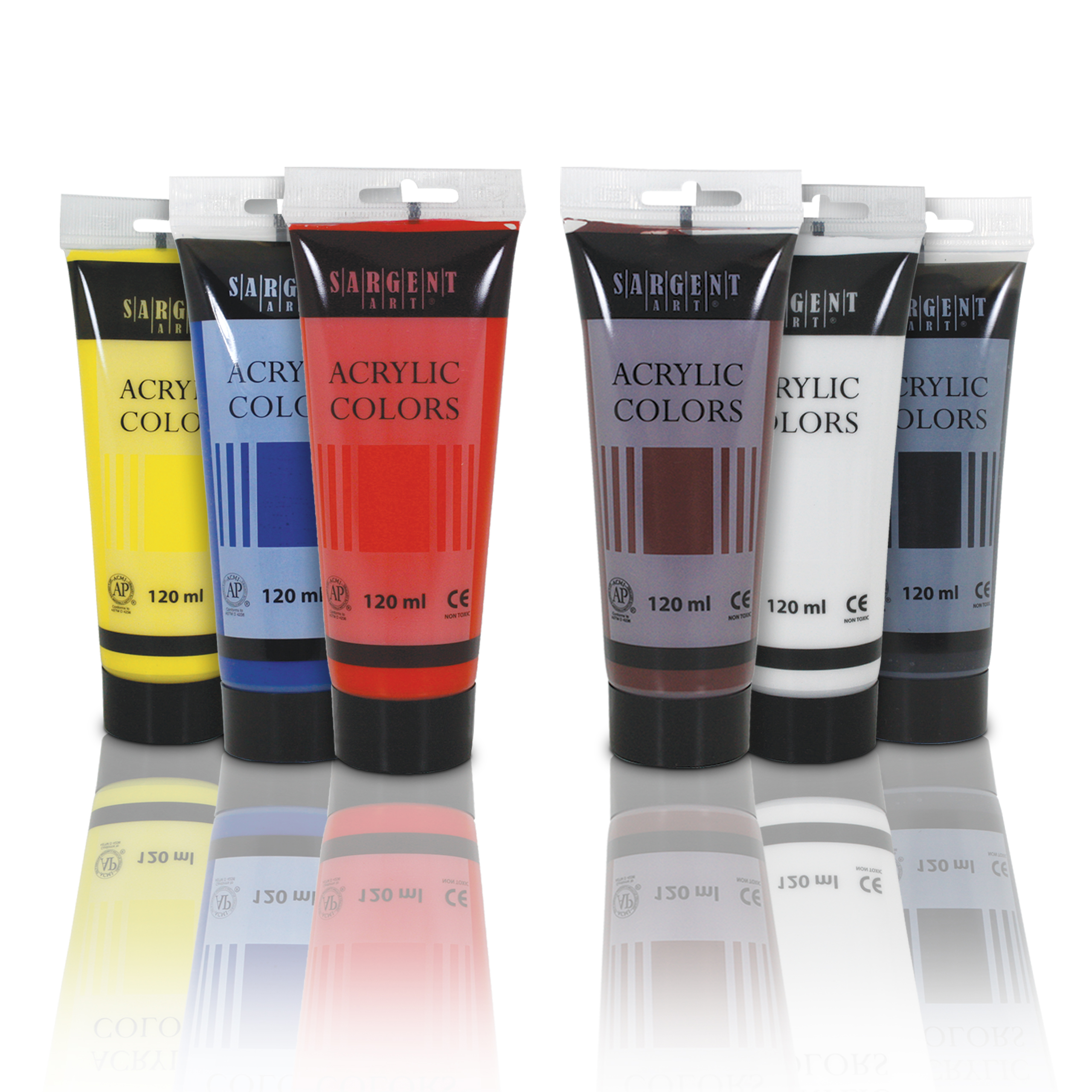 6ct. 120 ml Acrylic Tube Paint Set