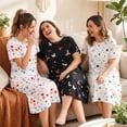 thumbnail image 5 of Loritta Nightgowns for Women Short Sleeve Comfy Womens Nightgown Summer Sleepwear for Women with Hair Rope, S-2XL, 5 of 7