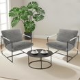 thumbnail image 1 of Juego de 2 Sillones Acentuadores Modernos – Marco Metálico – Tapizado – Cojín Suave – Sala de Estar, 1 of 7