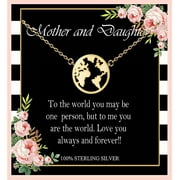 Mother Daughter Necklace - Sterling Silver Map Necklace, Mothers Day Jewelry Gifts,