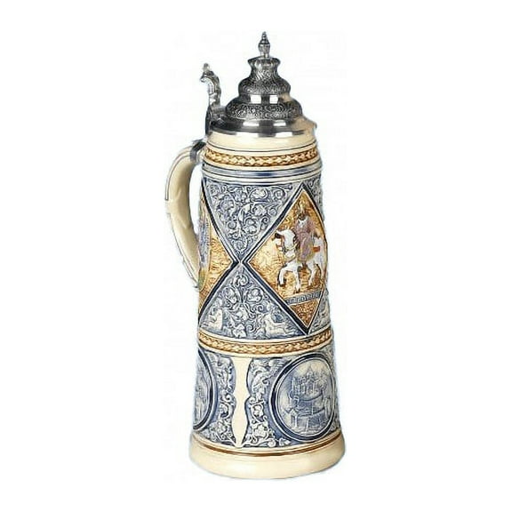 German Beer Stein King Solomon Giantstein, replica from year 1875 2 liter tankard, beer mug, Limitaet 2006