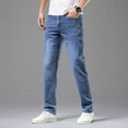 thumbnail image 3 of 2024 Summer Thin Men's Elastic Cotton Jeans Fashion Gray Comfortable Business Straight Casual Pants High Quality Brand Trousers, 3 of 6