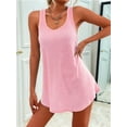 thumbnail image 4 of Trajes de Baño para Mujer, Vestidos de Playa Básicos, Sin Mangas, con Cuello en U, para Playa Rosa L, 4 of 9