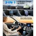 thumbnail image 3 of Upgraded 3-in-1 Car Wireless Phone Holder Cup Holder, 15W Fast Charging Automatic Clamping Cup Holder Extender, Phone Holder for Vehicle Cup Holders, Wireless Charger Compatible with All Smartphones, 3 of 7