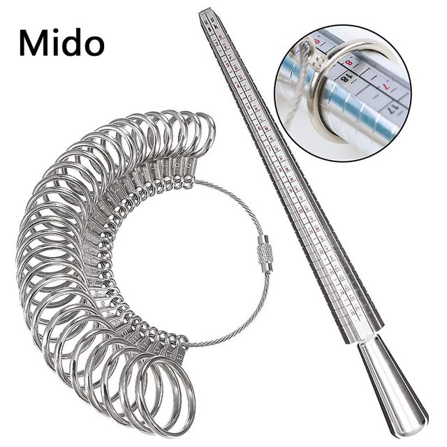 Anillo Sizer Medición del dedo Anillo Medidor/mandril de plata Finger Sizer Regla Dedo brand modelStyleType