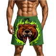 thumbnail image 2 of Tqyyweavej Men's Plus Swim Trunks Pull-On Funny Pattern Color Block Shorts Drawstring Wide Leg Baggy Swim Shorts with Pockets, 2 of 10