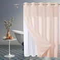 thumbnail image 5 of Btomtd Reversible Shower Curtain Large Rings, Heavy Duty Polyester Shower Curtain Liner for Bathrooms, Double Sided Shower Curtains for Luxury Bathroom - 72.04"x72.04", Pink-M, 5 of 6