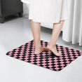 thumbnail image 4 of Black and Pink Checkerboard Flannel Non Slip Door Rugs,Washable Door Mats Indoor,Decorative Door Mats,Dirt-Resistant and Absorbent Doormat for Entrance,Bedroom,Kitchen,Bathroom,31.5"x17", 4 of 4