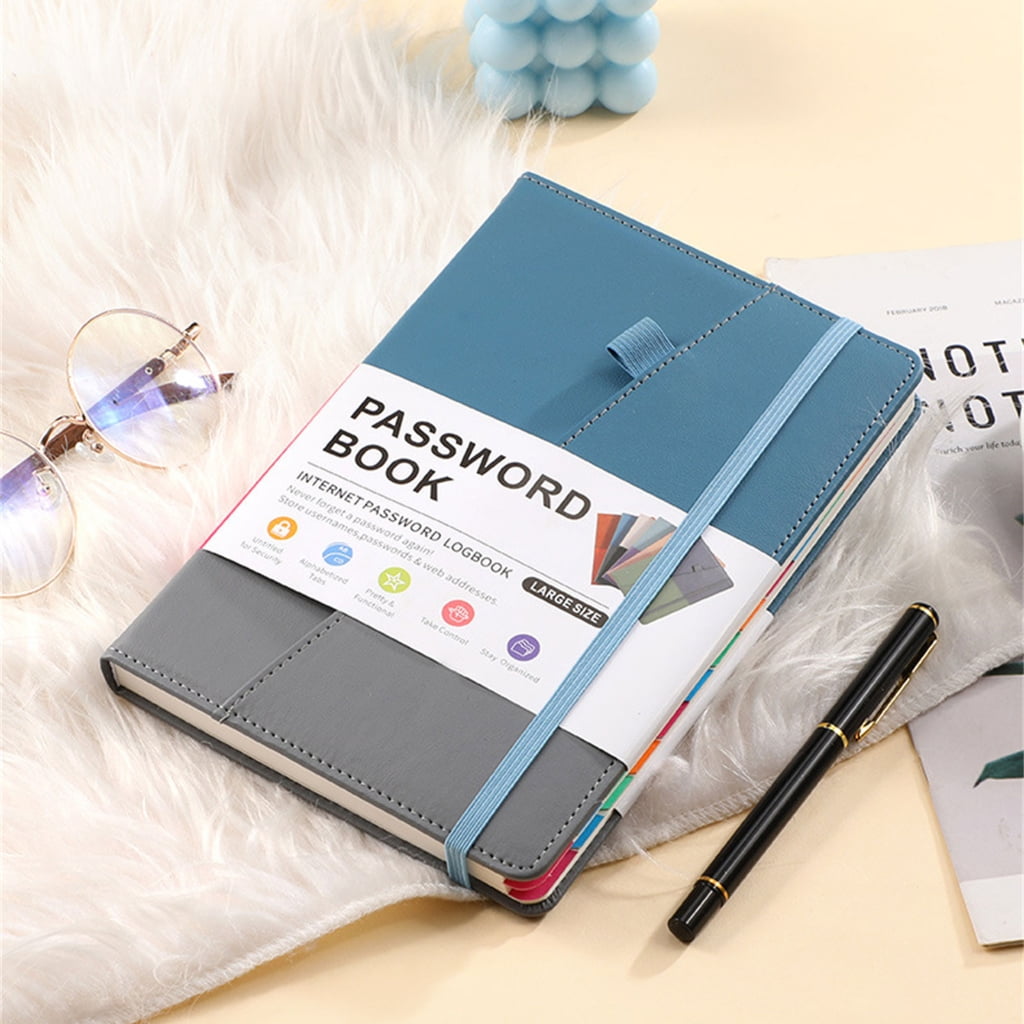 Milue Organized A5 Password Record Book with Alphabet Labels and Planning Stickers