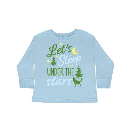 

Inktastic Adventure Let s Sleep Under the Stars with Moon and Wolf Gift Toddler Boy or Toddler Girl Long Sleeve T-Shirt