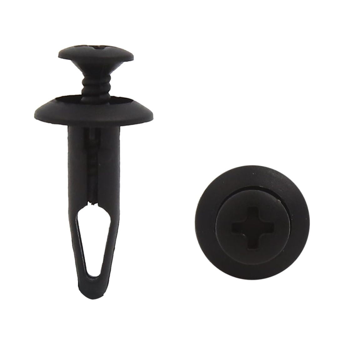 100 Remaches Plásticos Negros Para Paneles De Coche - Tamaño 8mm X 19mm X 13mm, Fijación Tipo árbol De Navidad