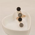 thumbnail image 4 of Anillos de aleación sencillos con temperamento, anillo de resina con diseño de guisantes, anillo para dedo articulado, joyería de moda para chicas (dorado), 4 of 7
