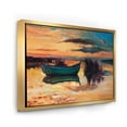 thumbnail image 3 of Designart 'Boat At The Lake During Evening Glow I' Nautical & Coastal Framed Canvas Wall Art Print, 3 of 5