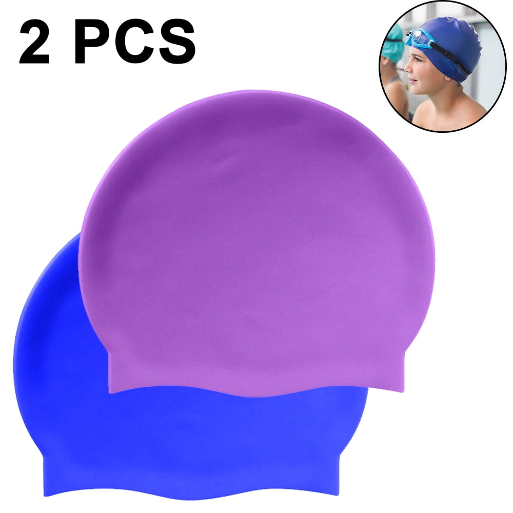 Long Hair Swim Cap Silicone Swimming Caps for Girls, Kids, Adults (2