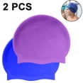 thumbnail image 1 of Gorro de natación de pelo largo - Gorros de natación de silicona para niñas, niños, adultos (paquete de 2) Vhermosa Accesorios Deportes Acuáticos, 1 of 8