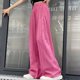 thumbnail image 4 of Odeerbi 5-16 Años Niñas Verano Hielo Seda Pantalones de Pierna Ancha Casual Color Sólido Pantalones de Cintura Alta Suelta, 4 of 5