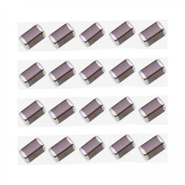 6x20 Condensadores de chip de cerámica 1206 Condensadores SMD Condensadores de reparación Componentes de muestras 22 uf 25 V 226 K 10% para televisores Impresoras 6 piezas