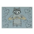 thumbnail image 1 of Modern Cutting Board, Husky Dog Faced Man at Valentines with Hearts Romantic Love Display, Decorative Tempered Glass Cutting and Serving Board, Small Size, Sand Brown Slate Blue, by Ambesonne, 1 of 1