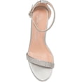 thumbnail image 4 of Lauren Lorraine Sondra Silver Embellished Strap Ankle Strap Stiletto Heel Sandal (Silver, 11), 4 of 5