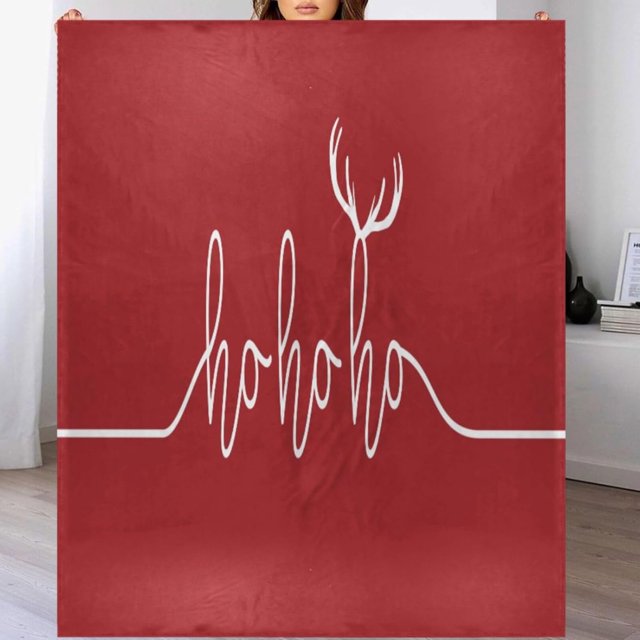 Manta divertida navideña Hohoho para sofá de 50 x 60 pulgadas, manta personalizada única, suave y acogedora, mantas de franela ligeras y polares, mantas y mantas cálidas y difusas para cama, sofá y