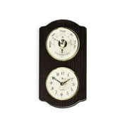 International Brass Quartz Clock Barometer with Thermometer - Ash Wood