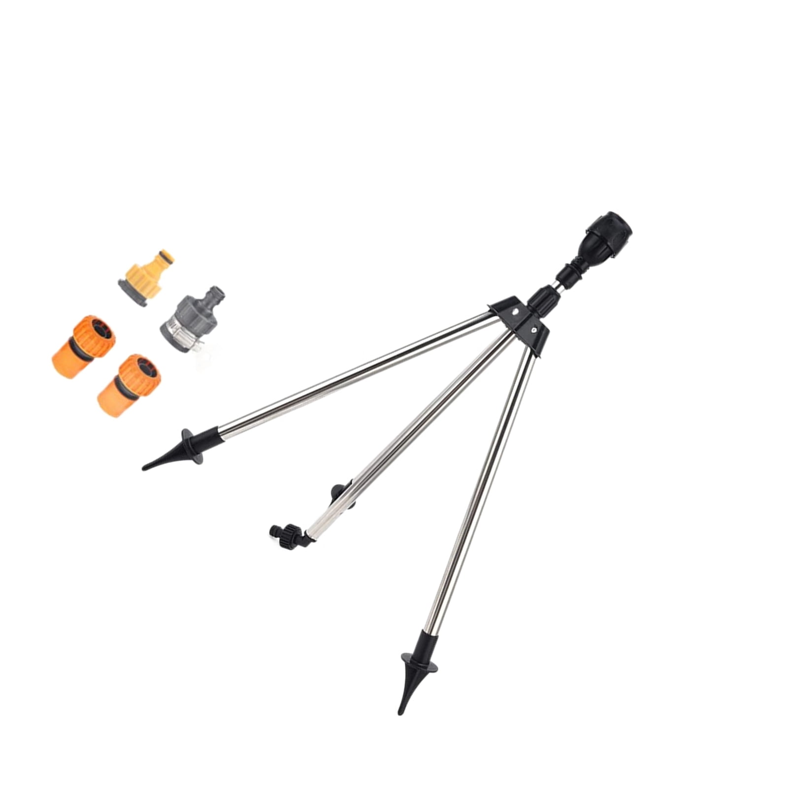 360 Rotating Garden Sprinkler On Adjustable Tripod Base 3/4Inch Hose Adapter for Patios Greenhouses Flowerbed Watering