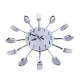 thumbnail image 5 of LAFGUR Large 3D Mirror Surface Silver Modern Design Cutlery Kitchen Utensil Spoon Fork Wall Clock DIY, Spoon Fork Clock, Kitchen Utensil Wall Clock, 5 of 9